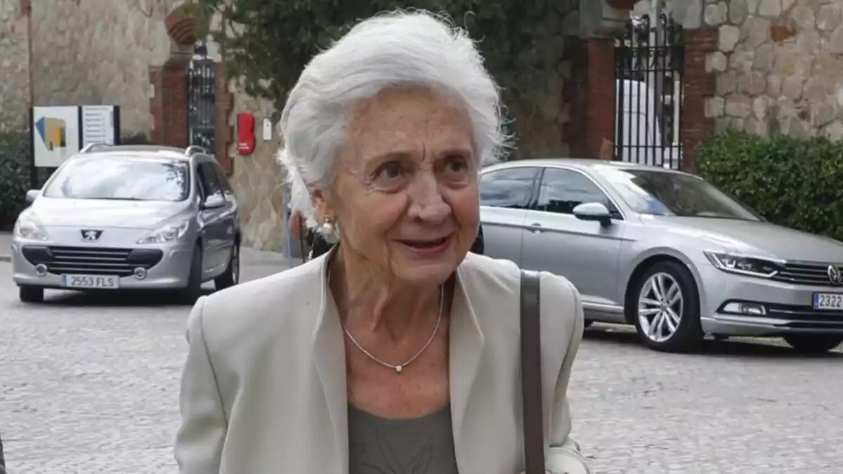 Marta Ferrusola a l'enterrament de Montserrat Caballé el 7 d'octubre del 2018 a Barcelona