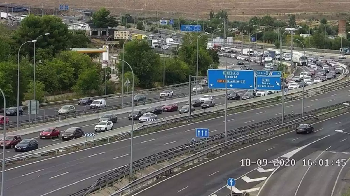 Autovies col·lapsades a Madrid el 18 de setembre de 2020