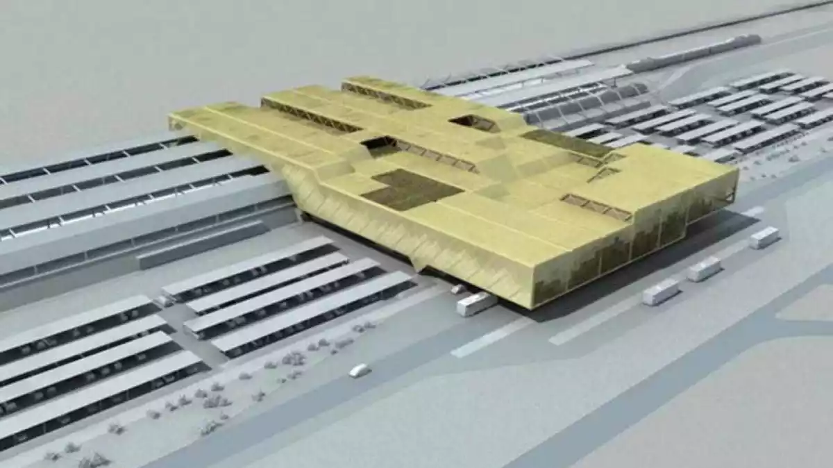 Imatge virtual del projecte de l'estació intermodal al sud de l'aeroport de Reus