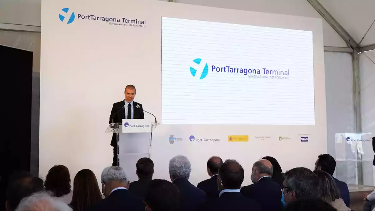 Josep Maria Cruset, a la inauguració de les obres de la nova terminal