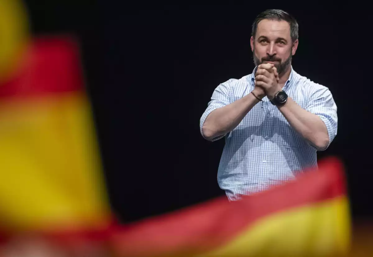 Santiago Abascal durante un acto de la campaña electoral de Vox para las elecciones generales del 28-A en Sevilla
