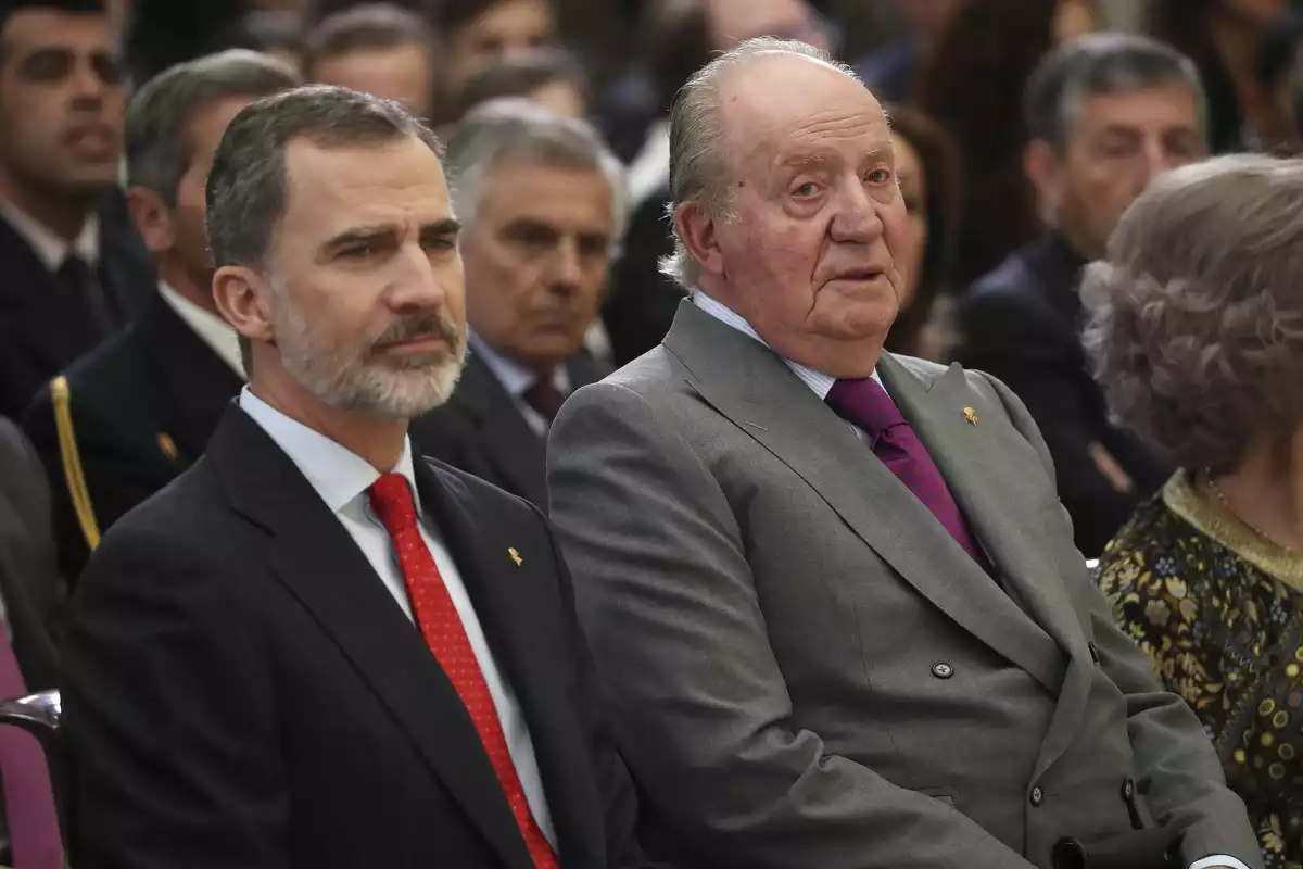 Los Reyes Felipe y Juan Carlos en los premios nacionales del deporte el 10 de enero de 2019