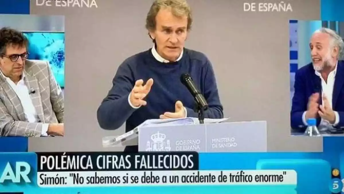 Eduardo Inda comentando las palabras de Fernando Simón en 'El programa de Ana Rosa'