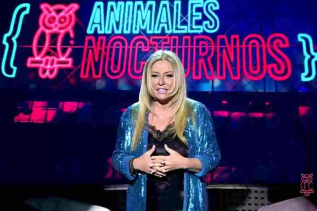 Cristina Tárrega presentando 'Animales nocturnos' en Telecinco