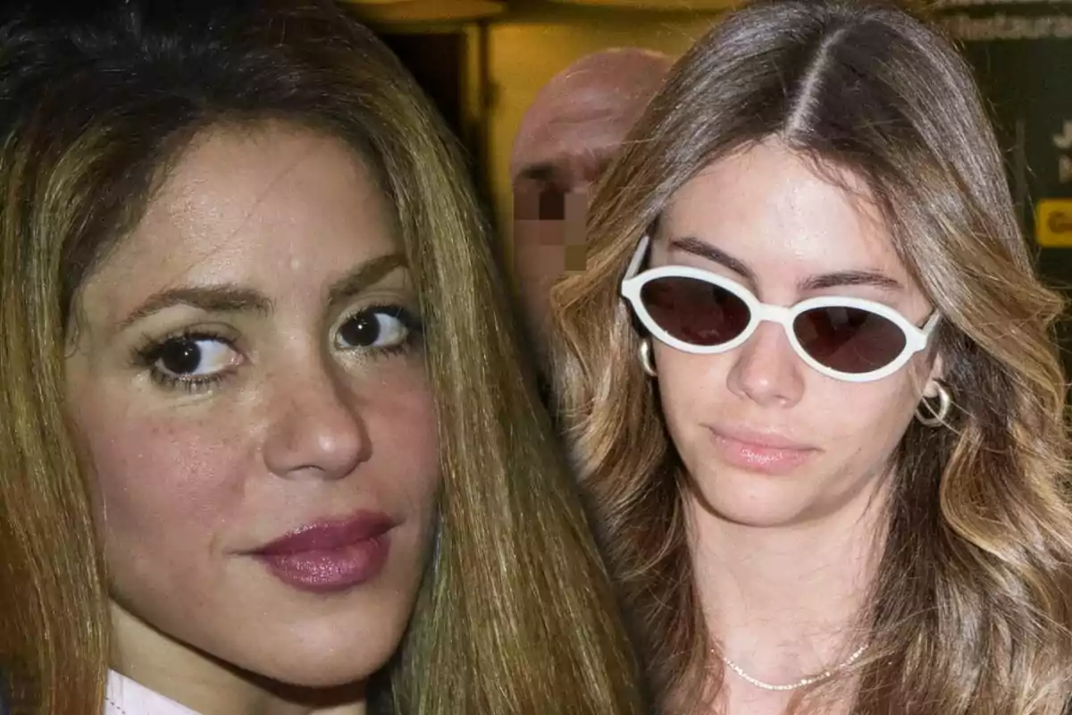 Two women with long blonde hair, one of them wearing white sunglasses and the other looking at the camera