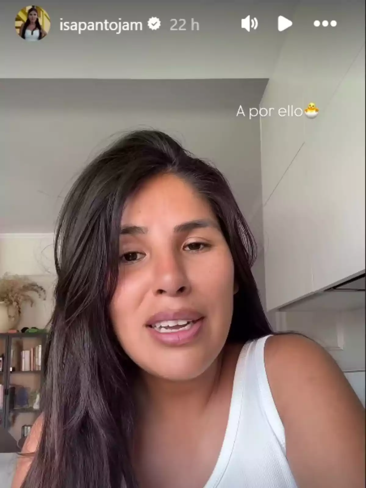 Isa Pantoja, amb cabell llarg i fosc i amb una samarreta blanca, parla a la càmera en una story d’Instagram. Isa Pantoja, amb cabell llarg i fosc i amb una samarreta blanca, parla a la càmera en una story d’Instagram.
