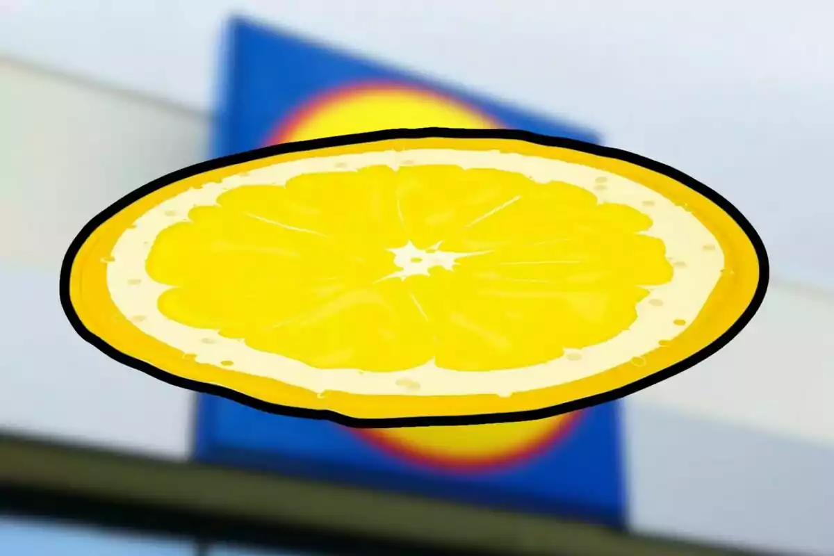 Una il·lustració d’una rodanxa de llimona groga sobre un fons desenfocat amb colors blau i groc. Una il·lustració d’una rodanxa de llimona groga sobre un fons desenfocat amb colors blau i groc.