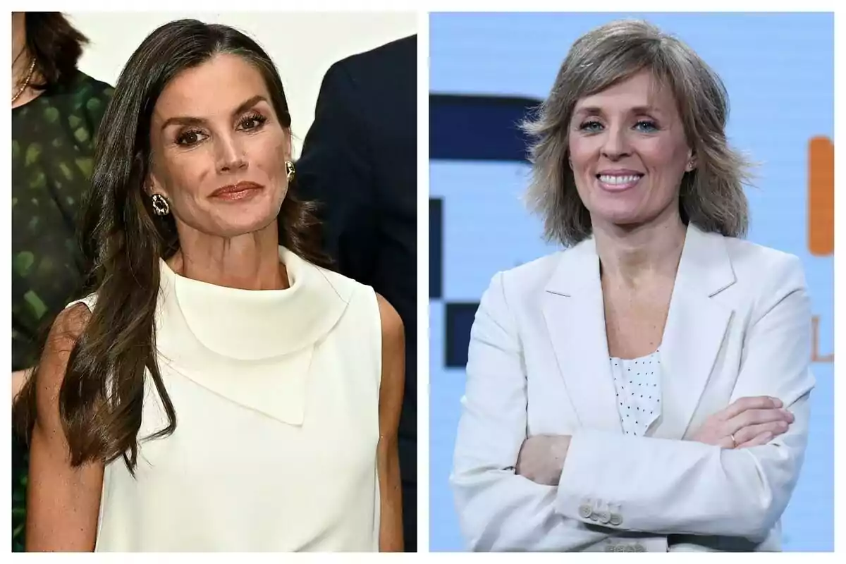 Montaje de fotos de plano medio de Marta Carazo y Letizia Ortiz, ambas con rostro sonriente. Montaje de fotos de plano medio de Marta Carazo y Letizia Ortiz, ambas con rostro sonriente.