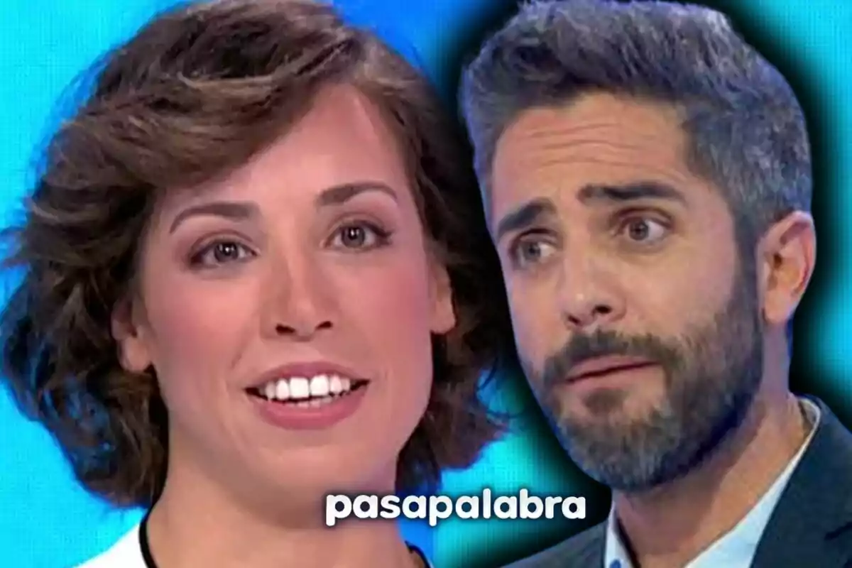 Muntatge de fotos en primer pla de Rosa Rodríguez i Roberto Leal amb el logotip de 'Pasapalabra' al centre.