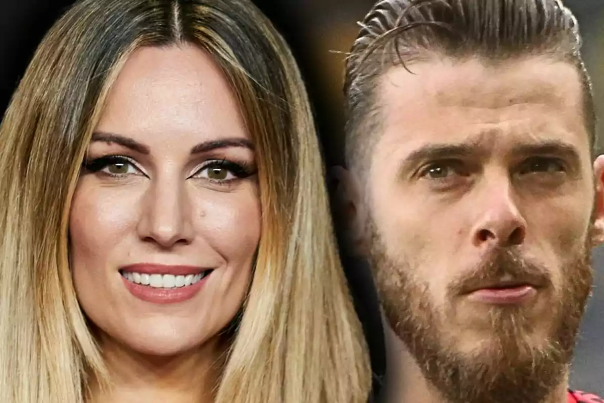 Muntatge de fotos en primer pla d’Edurne somrient i David de Gea amb expressió seriosa.