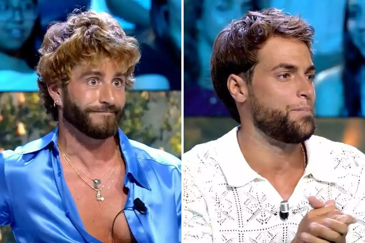 Pelayo Díaz i Montoya estan asseguts en un plató de televisió, un porta una camisa blava brillant i l’altre una camisa blanca de punt, tots dos amb expressions serioses i el fons desenfocat mostra diverses persones. Pelayo Díaz i Montoya estan asseguts en un plató de televisió, un porta una camisa blava brillant i l’altre una camisa blanca de punt, tots dos amb expressions serioses i el fons desenfocat mostra diverses persones.