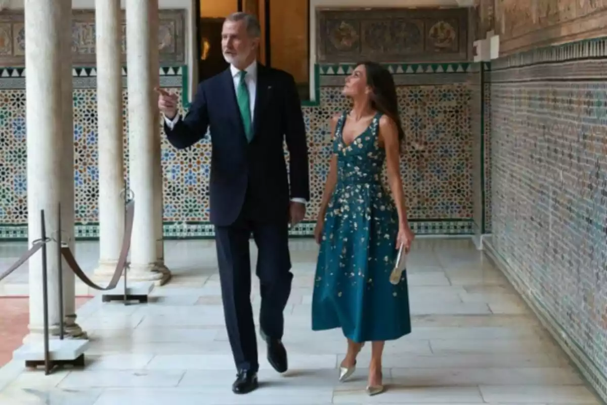 Their Majesties the King and Queen, Don Felipe and Doña Letizia, at the Royal Alcazar to attend the gala dinner they are hosting on the occasion of the Their Majesties the King and Queen, Don Felipe and Doña Letizia, at the Royal Alcazar to attend the gala dinner they are hosting on the occasion of the