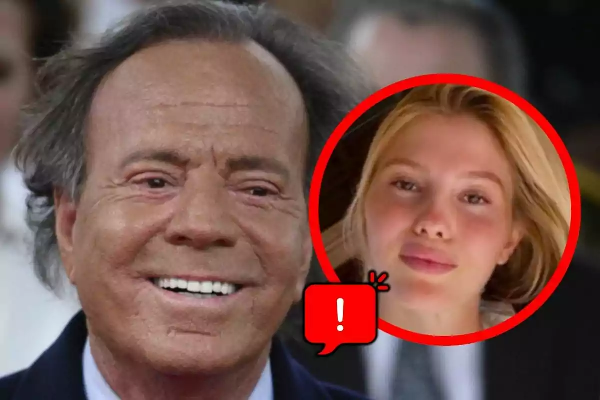 Muntatge de fotos en primer pla de Julio Iglesias i la seva filla, Cristina Iglesias.