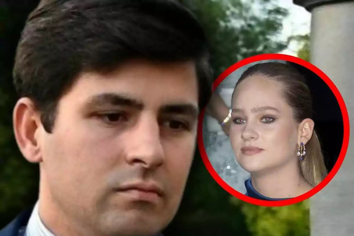 Close-up photo montage of Juan Urquijo and Irene Urdangarin, both with serious expressions.