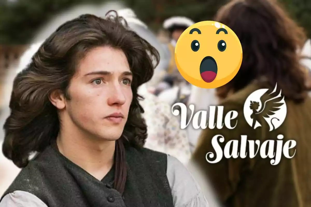 Julen Katzy amb expressió seriosa, un emoji de sorpresa i el text Valle Salvaje al costat d’un logotip de criatura alada