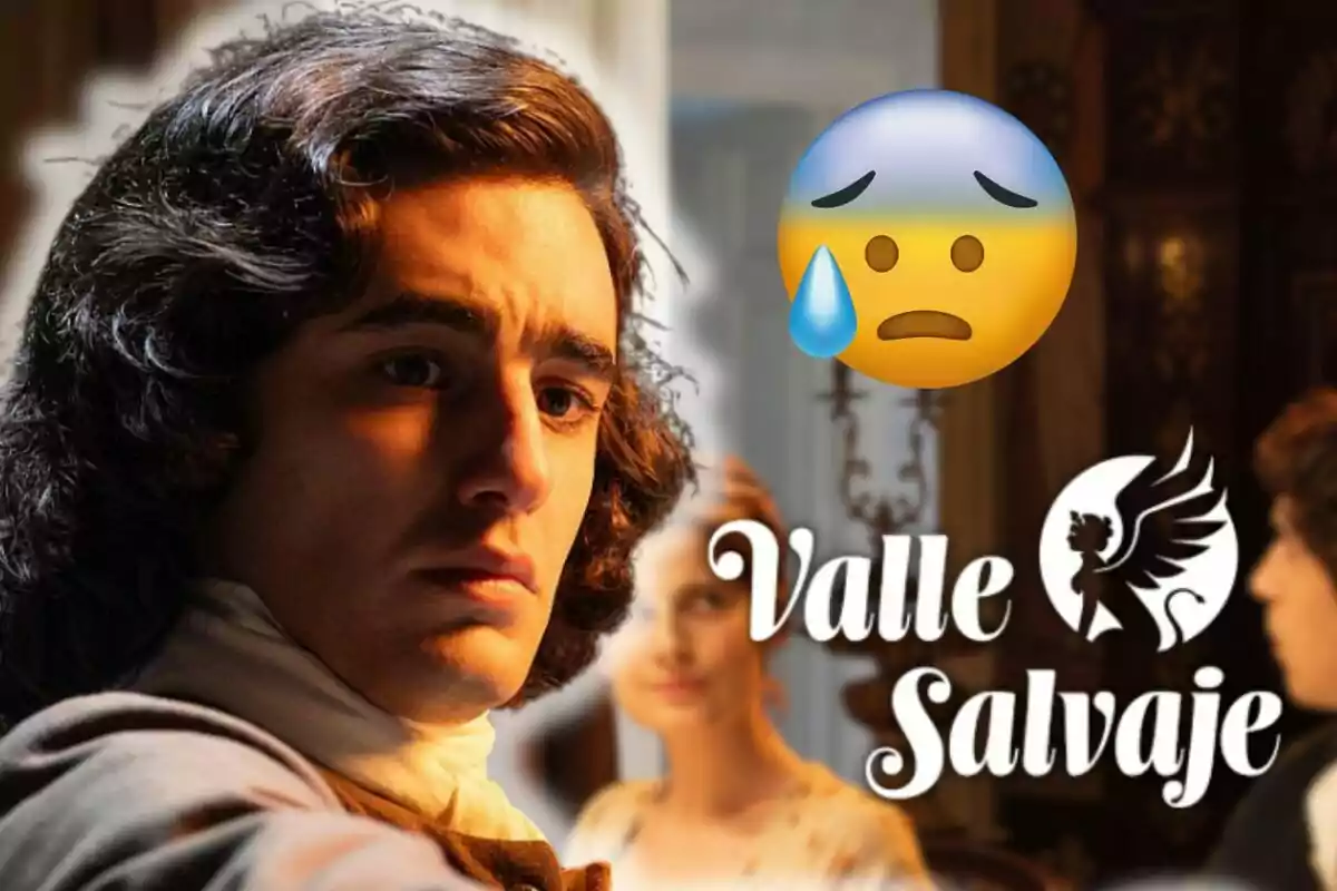 Mateo Jalón de cabell fosc amb expressió seriosa, un emoji de tristesa i el text Valle Salvaje