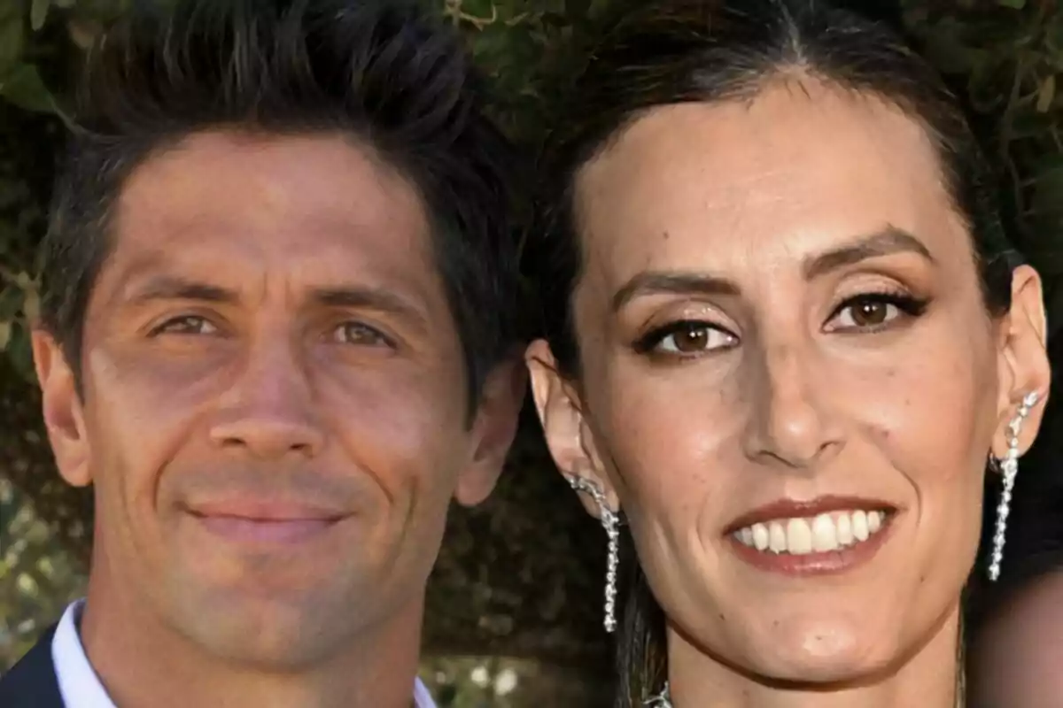 Muntatge de fotos en primer pla de Fernando Verdasco i Ana Boyer, tots dos amb el rostre mig somrient.