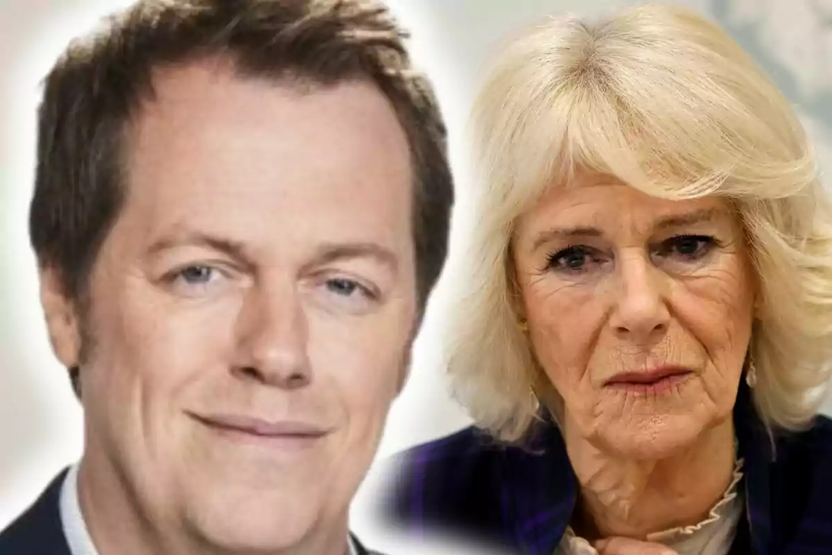 Muntatge de fotos de Tom Parker Bowles i la reina Camila, tots dos amb expressió neutra apareixen junts a la imatge.