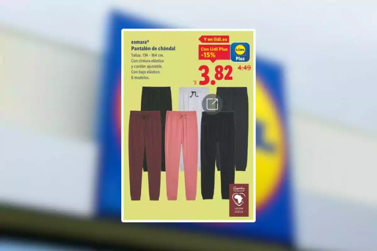 Oferta de pantalones de chándal para mujer en varios colores y tallas con precio rebajado en Lidl Oferta de pantalones de chándal para mujer en varios colores y tallas con precio rebajado en Lidl