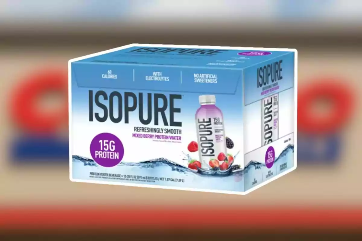 Isopure protein drink box, red fruit flavor, with 15 grams of protein per bottle Isopure protein drink box, red fruit flavor, with 15 grams of protein per bottle