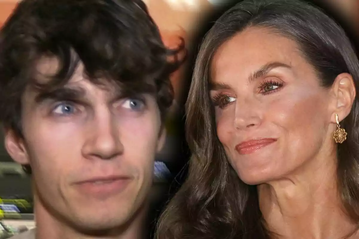 Close-up photo montage of Pablo Urdangarin and Queen Letizia.