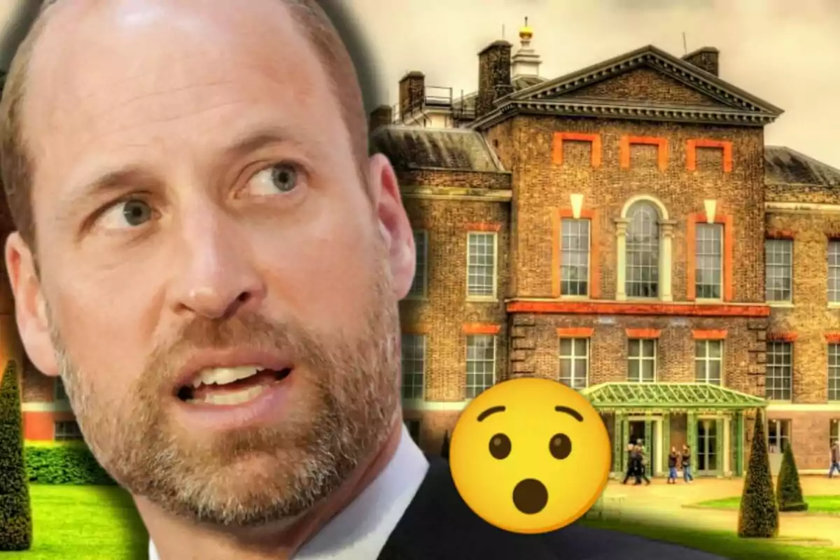 El príncep Guillem amb expressió de sorpresa apareix en primer pla al costat d’un emoji de cara sorpresa i al fons s’observa un edifici antic de maó. El príncep Guillem amb expressió de sorpresa apareix en primer pla al costat d’un emoji de cara sorpresa i al fons s’observa un edifici antic de maó.