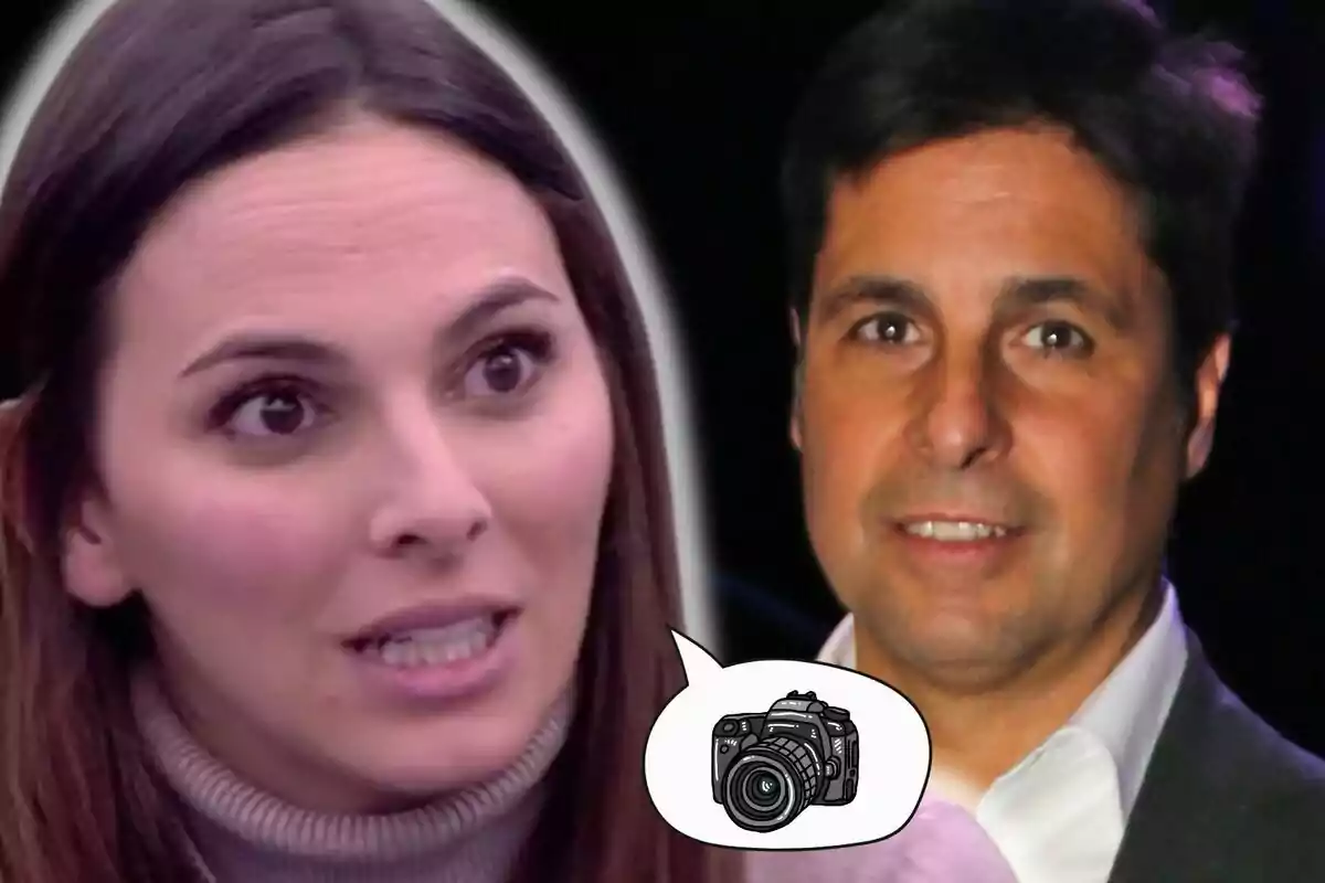 Irene Rosales i Fran Rivera apareixen junts en una imatge editada amb un dibuix d’una càmera fotogràfica en un globus de diàleg. Irene Rosales i Fran Rivera apareixen junts en una imatge editada amb un dibuix d’una càmera fotogràfica en un globus de diàleg.