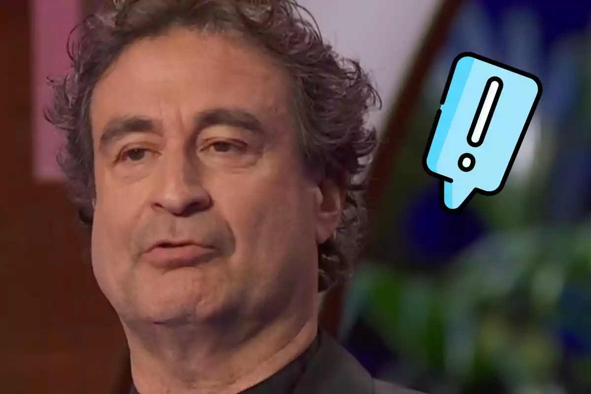 Pepe Rodríguez con expresión seria y un ícono de exclamación azul a su lado Pepe Rodríguez con expresión seria y un ícono de exclamación azul a su lado