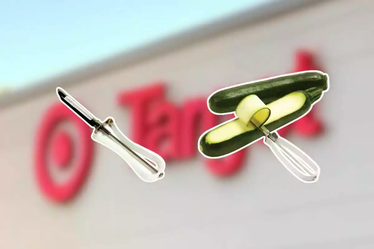 Vegetable and zucchini peeler with a blurred background of a Target store Vegetable and zucchini peeler with a blurred background of a Target store