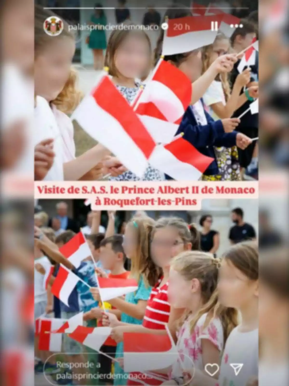 Nens i nenes sostenen banderes vermelles i blanques durant un esdeveniment a l’aire lliure.