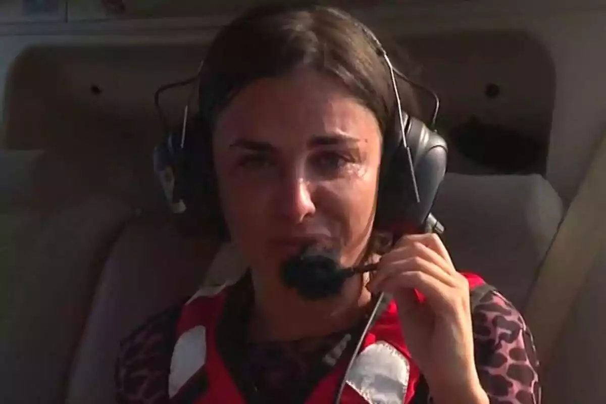 Foto d'Alexia Rivas molt emocionada abans de saltar de l'helicòpter a 'Supervivientes 2023'