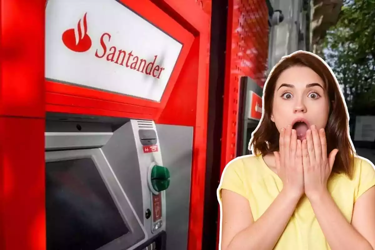 Muntatge amb el Banco Santander i una dona sorpresa