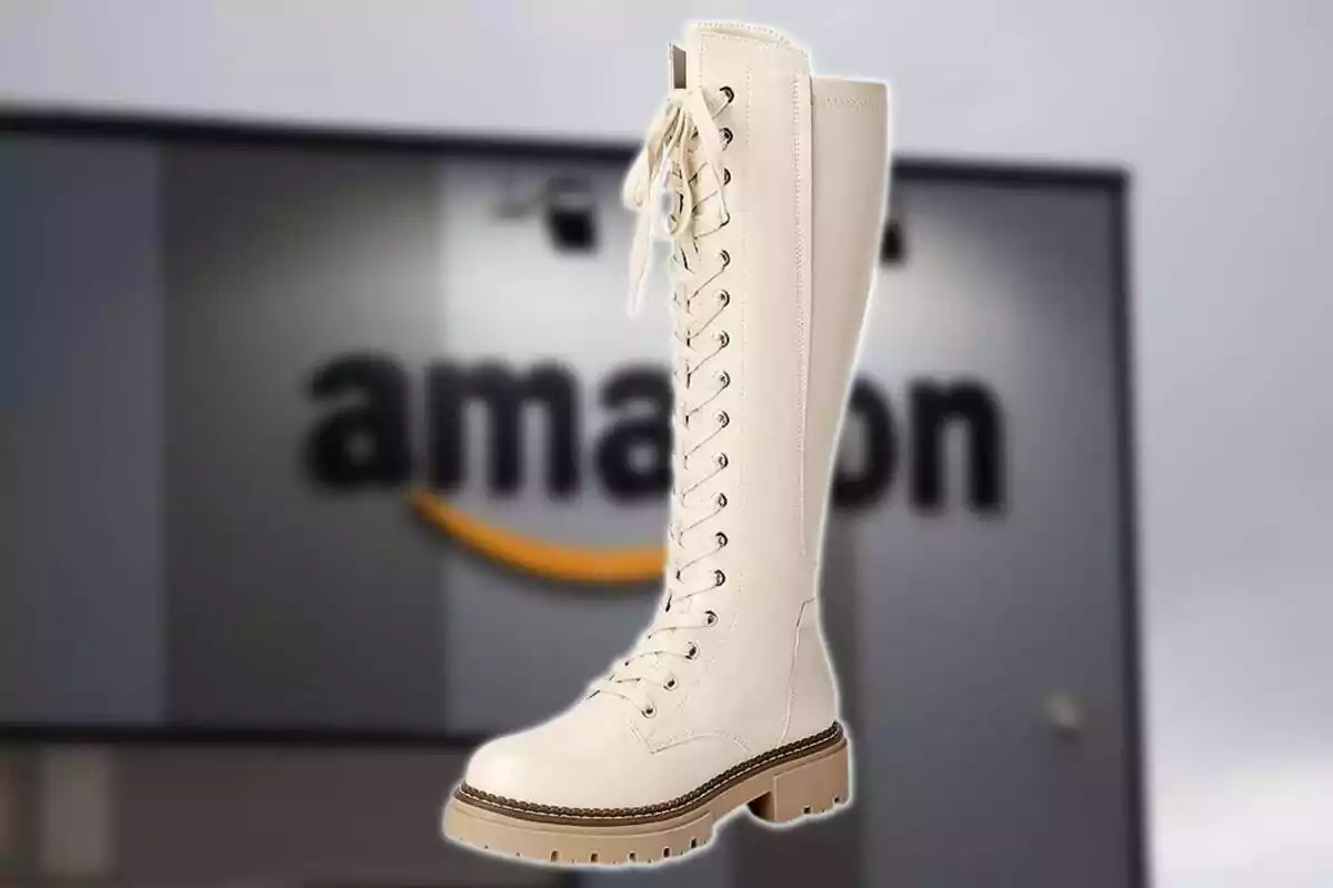 Muntatge amb bota alta d'Amazon de color crema