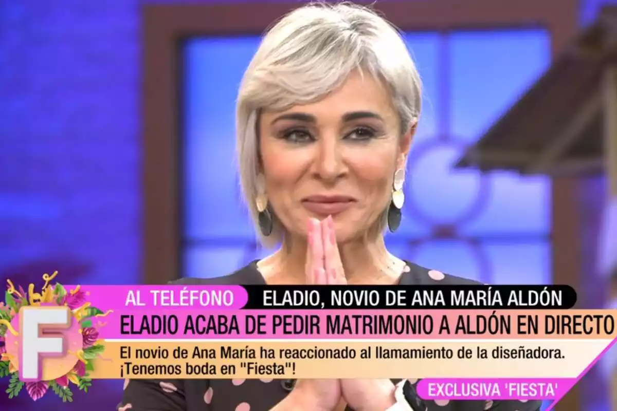 Ana María emocionada per la demanada de matrimoni del seu xicot Eladio al programa de 'Festa'