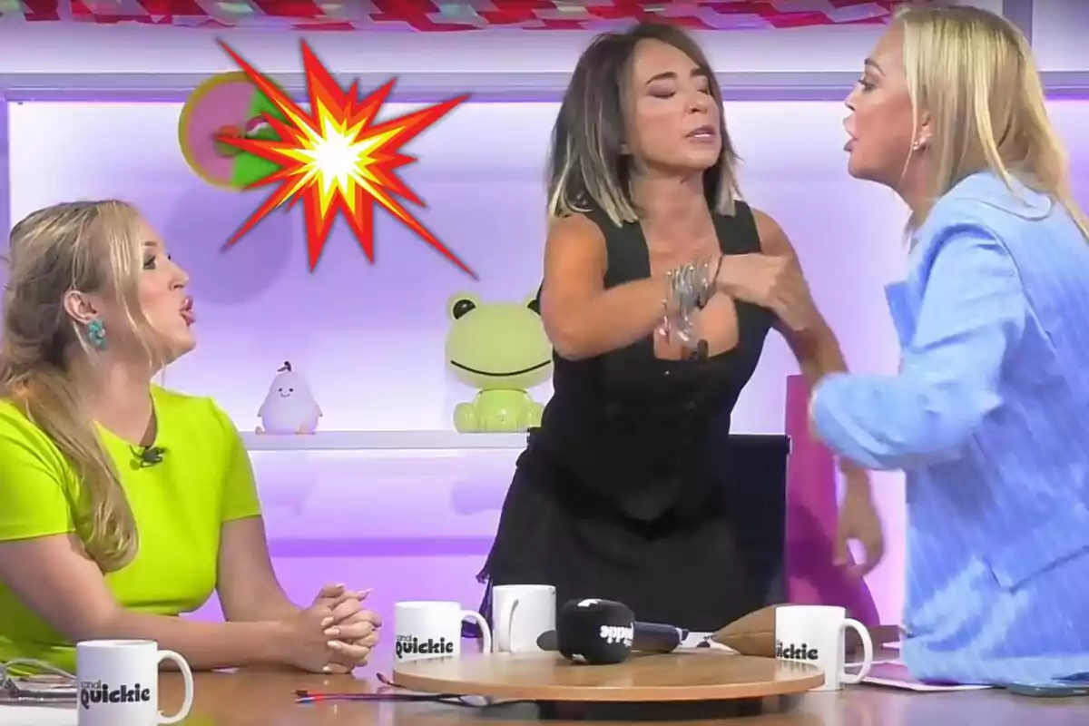 Captura de la discussió entre Marta Riesco i Belén Esteban a 'Ni que fuéramos'
