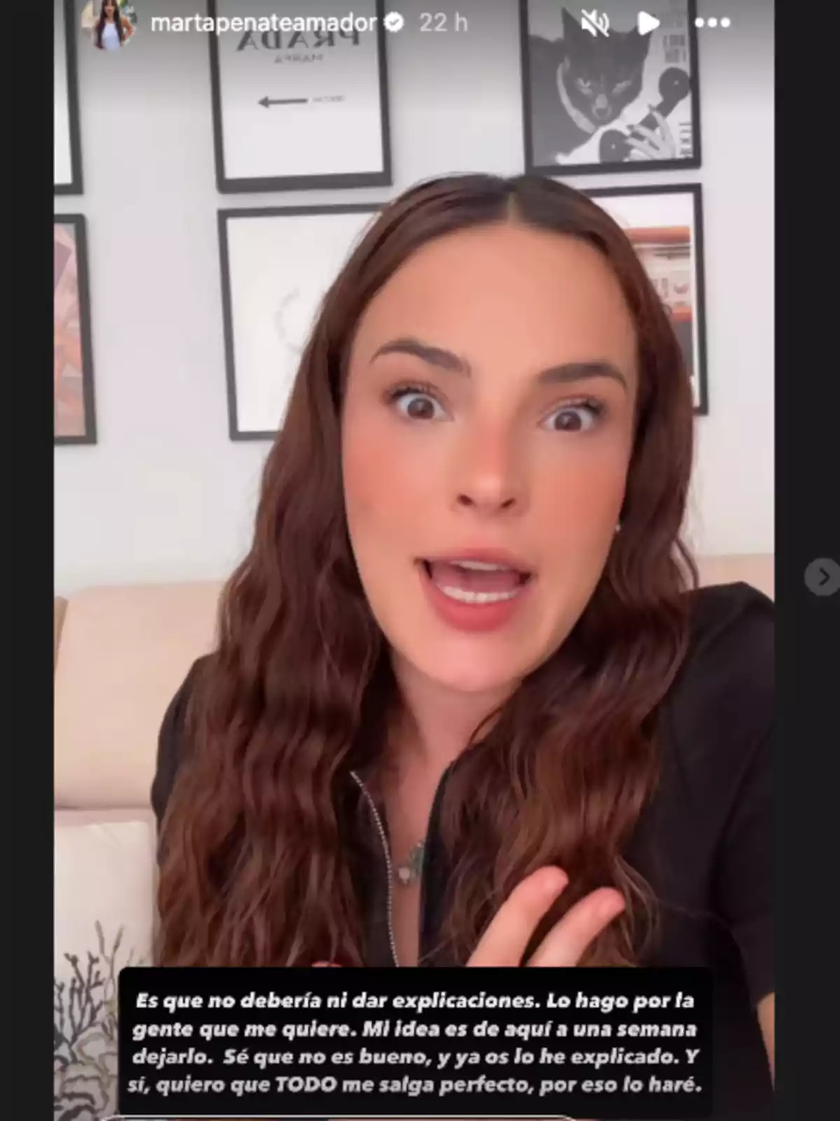 Marta Peñate parlant davant de la càmera amb expressió seriosa, asseguda en un sofà i amb quadres a la paret de fons, acompanyada d’un requadre de text a la part inferior. Marta Peñate parlant davant de la càmera amb expressió seriosa, asseguda en un sofà i amb quadres a la paret de fons, acompanyada d’un requadre de text a la part inferior.