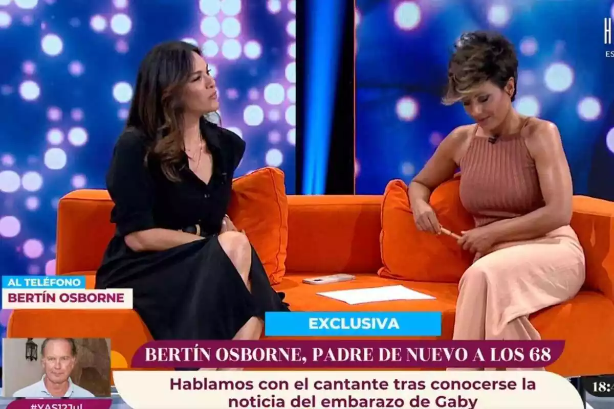 Captura de pantalla de 'Y ahora Sonsoles' de l'entrevista de Fabiola Martínez amb Bertín Osborne al telèfon