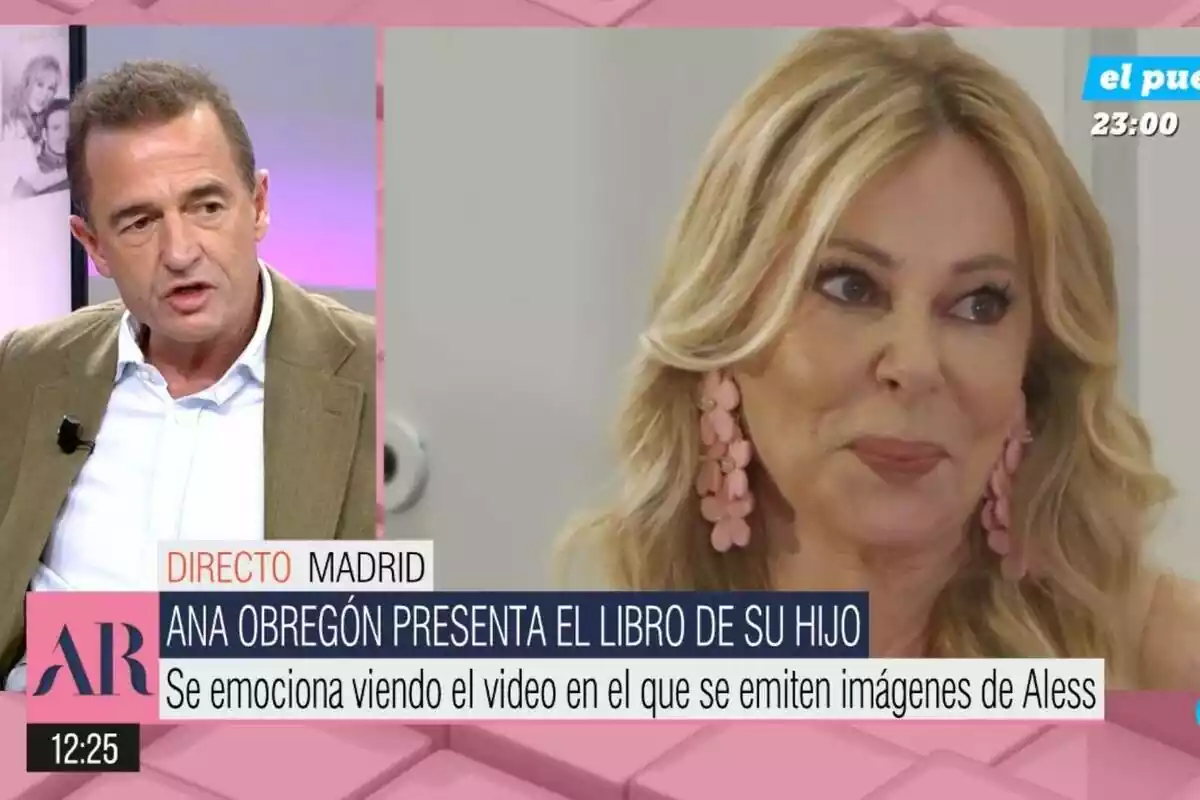 Captura de 'El Programa de Ana Rosa' amb l'Ana Obregón plorant i Alessandro Lequio enfadat