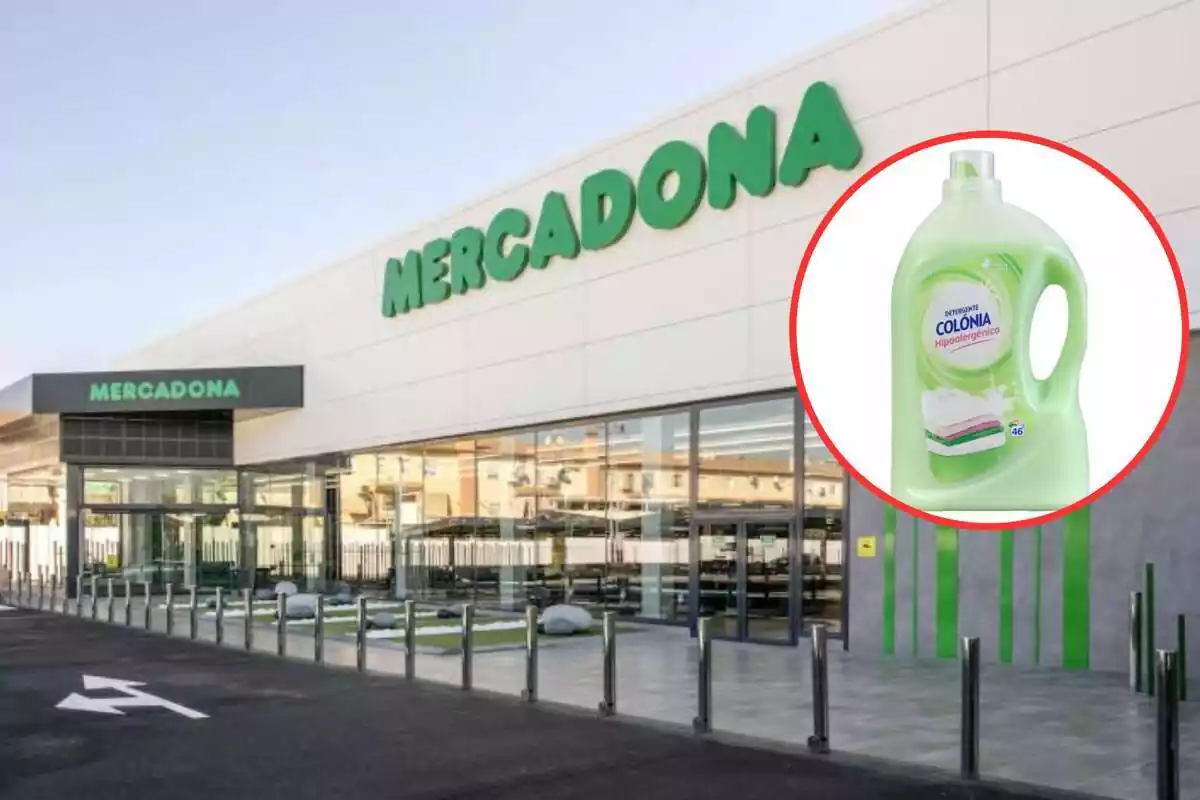 muntatge foto supermercat Mercadona amb detergent colònia
