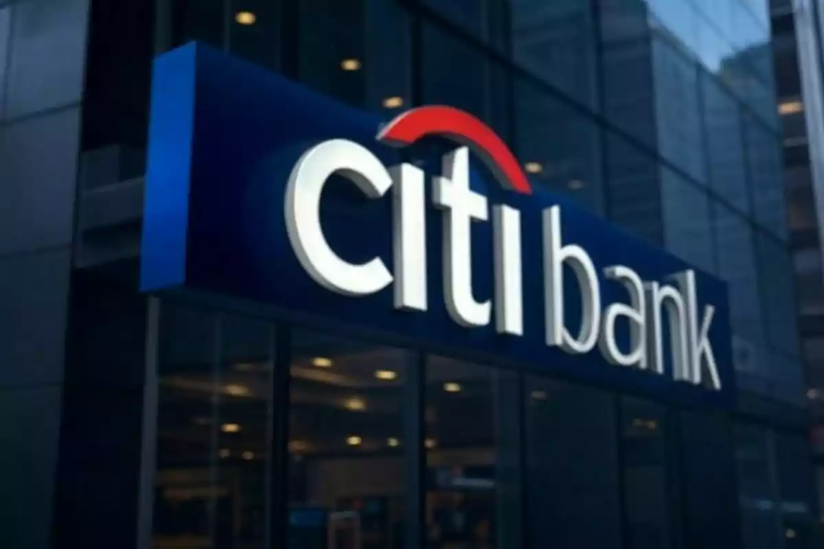 Citibank sign on the facade of a modern building. Citibank sign on the facade of a modern building.