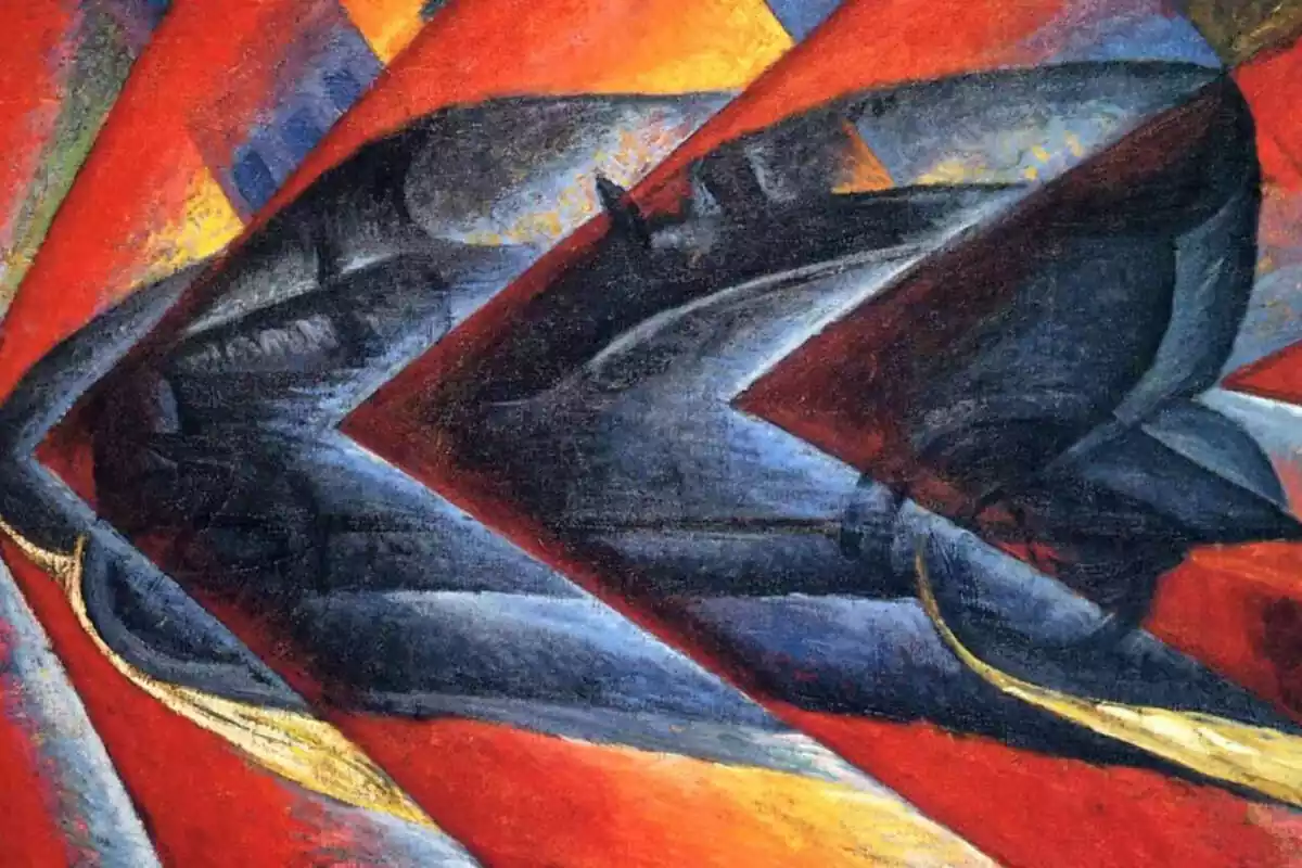 Imatge del quadre 'El Dinamisme d'un Cotxe' de Luigi Russolo