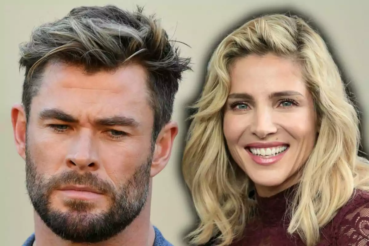 Short-haired, bearded man with a serious expression next to a smiling blonde woman with wavy hair