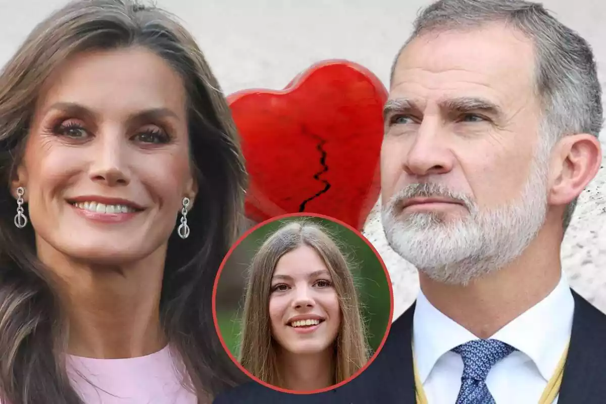 Fotomontaje de la reina Letizia, el rey Felipe y la infanta Sofía