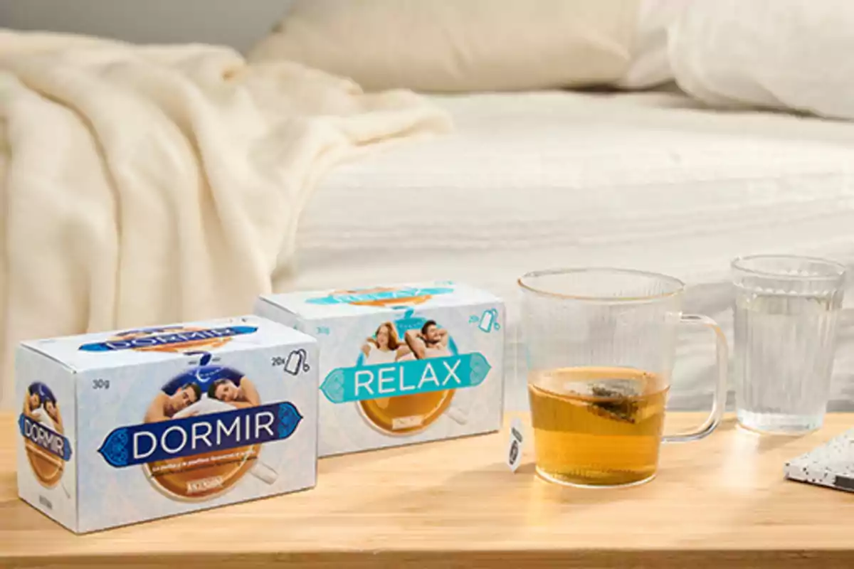 La imatge mostra dues caixes de te etiquetades com La imatge mostra dues caixes de te etiquetades com