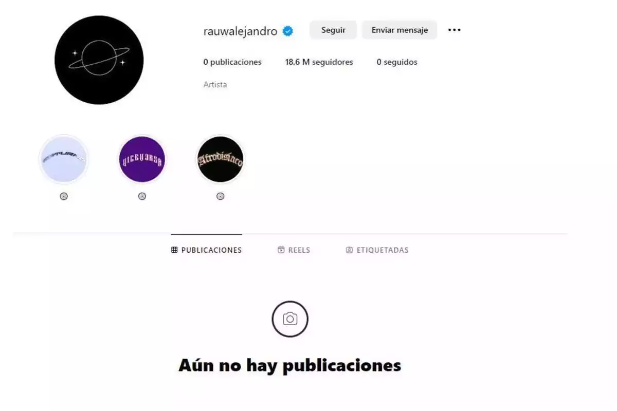 Captura del perfil d'Instagram de Rauw Alejandro