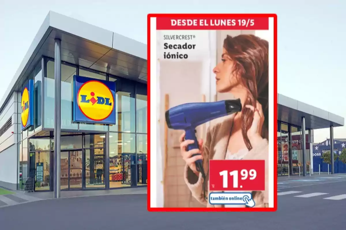Promoció d'un assecador iònic Silvercrest a Lidl a 11,99 euros, disponible des del dilluns 19 de maig. Promoció d'un assecador iònic Silvercrest a Lidl a 11,99 euros, disponible des del dilluns 19 de maig.