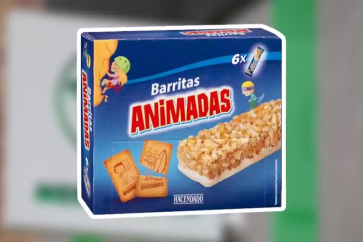 Caixa blava de barretes de cereals de la marca Hacendado anomenada Caixa blava de barretes de cereals de la marca Hacendado anomenada
