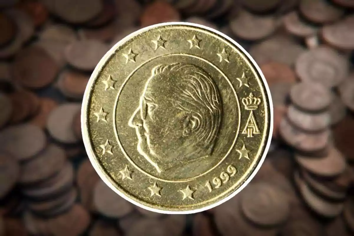 Moneda de 50 cèntims fabricada a Bèlgica l'any 1999