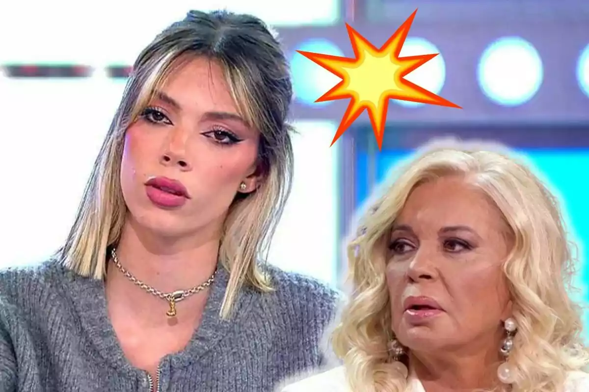 Alejandra Rubio i Bárbara Rey en un programa de televisió amb una explosió gràfica entre elles.