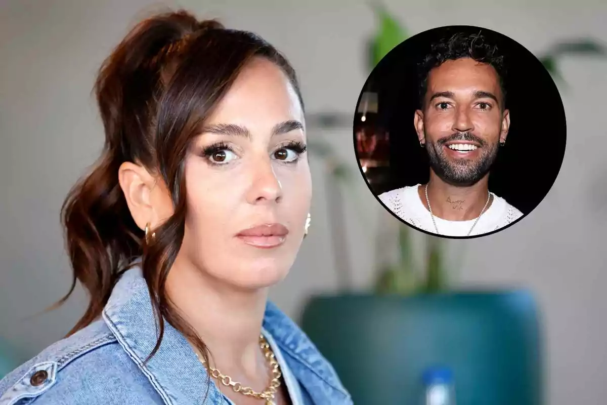 Anabel Pantoja mirant al davant i a la cantonada superior dreta apareix la cara d’ Omar Sánchez dins d’un cercle.